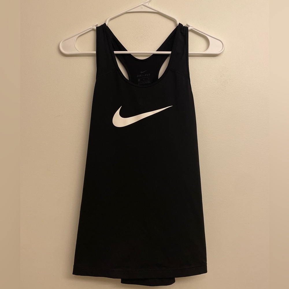 Nike Women's Black and White Tank Top